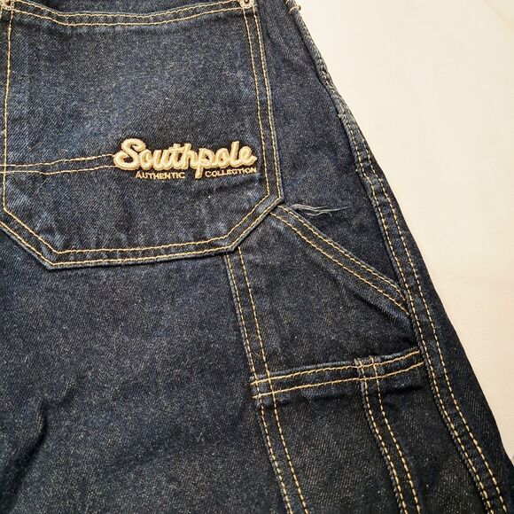 Southpole Shorts Boys 16 Dark Denim Jorts Baggy Hip Hop Skate 28" Grunge Y2K - Picture 3 of 9
